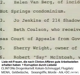 Die Liste mit Clintons Aff�renfrauen mit Bef�rderung