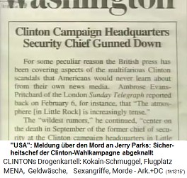Die Mordmeldung �ber den Mord an Jerry Parks: Artikel: Clintons Sicherheitschef des Wahlkampfhauptquartiers niedergeschossen