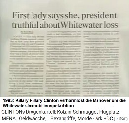 Killary Hillary Clinton verharmlost die Man�ver um die Whitewater-Immobilienspekulation