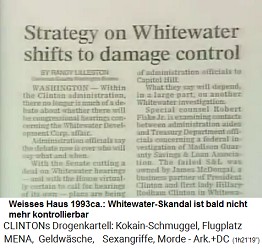 Weisses Haus 1993ca., Artikel: Der Whitewaterskandal ist bald nicht mehr kontrollierbar
