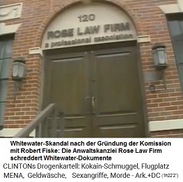 In der Anwaltskanzlei Rose Law Firm von Killary Hillary Clinton werden Whitewater-Dokumente geschreddert und zerst�rt