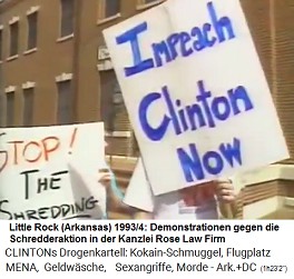 Little Rock (Arkansas): Demonstration gegen die Schredderaktion in der Kanzlei Rose Law Firm 1993-1994