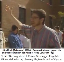 Little Rock (Arkansas): Demonstration gegen die Schredderaktion in der Kanzlei Rose Law Firm 1993-1994