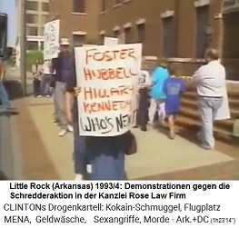 Little Rock (Arkansas): Demonstration gegen die Schredderaktion in der Kanzlei Rose Law Firm 1993-1994