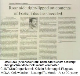 Little Rock (Arkansas) 1994: Schredder-Angestellte schweigen �ber geschredderte Foster-Dokumente