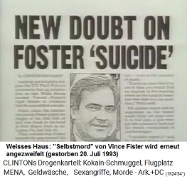 Weisses Haus 1994, Artikel: Selbstmord von Vince Foster vom 20. Juli 1993 wird angezweifelt