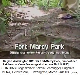 Fort-Marcy-Park n�rdlich von Washington DC: Der Park wird abgesucht, aber es werden KEINE Gewebereste von Fosters Kopf gefunden, auch die Kugel zum Revolver in der Hand von Foster fehlt
