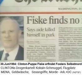 Die Clinton-Puppe Fiske erfindet einen "Selbstmord" von Vincent Foster
