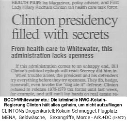 BCCI und Whitewater: Die kriminelle NWO-Kokainregierung Clinton h�lt alles geheim, um zu �berleben