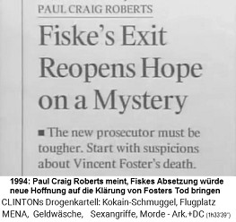 Roberts meint, Fiskes Absetzung bringe neue Hoffung und eine Kl�rung von Fosters Tod