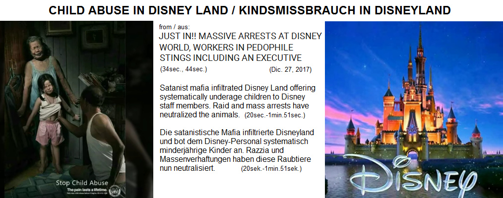 Systematischer Kindsmissbrauch in Disneyland: Die Mafia bietet dem Personal Kinder an