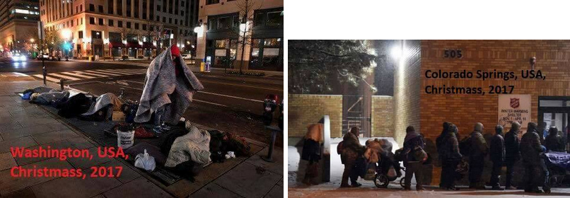 Weihnachten 02: Obdachlose ohne Zelte in Washington und in Colorado Springs