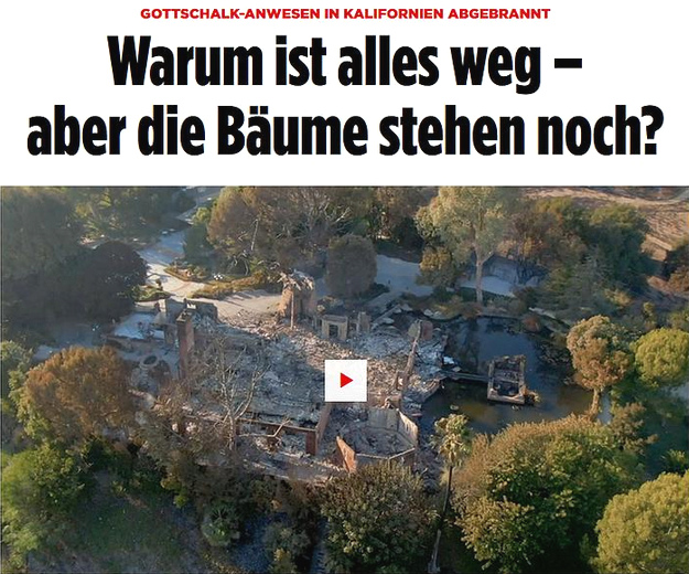 Falscher
                            "Waldbrand" mit Laserwaffen: Die
                            Villa von Gottschalk ist weggelasert, die
                            B�ume aber stehen noch intakt - 2018