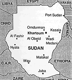 Map of Sudan
                          with Port Sudan in the North