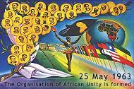 Poster for the opening ceremony of the
                            OAU in Addis Abeba 1963