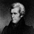 "Christlicher",
              weiss-rassistischer "US"-Prsident Andrew
              Jackson, der den Indianern das Goldschrfen verbot,
              Profil