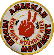 Wounded Knee
                  1973, Abzeichen der "amerikanischen"
                  Indianerbewegung ("American Indian
                  Movement")