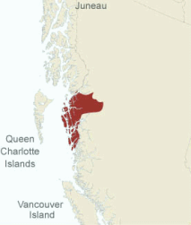 Karte der Primrnation der Tsimshian
                          (Tsimshian-"Indianer")