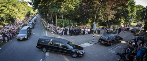 Funeral cars
                          allegedly with dead bodies from flight MH17
                          from July 17, 2014 in Holland, July 23, 2014