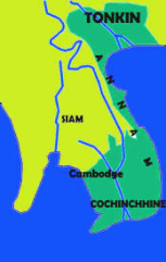 Karte: Position von Annam, heute mittleres
                        Vietnam