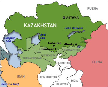 Karte: Position des Tien-Shan-Gebirges