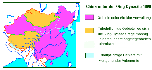 Karte: China 1890: Mandschurei, Tibet,
                        Korea / Chosan und Nepal