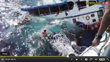 Sinking tourist ferry in Thailand between
                    Phuket and Similan Islands 03