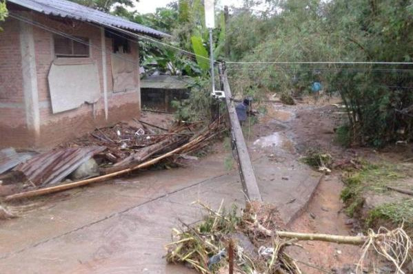 �berschwemmte D�rfer in Nan,
                21.8.2014