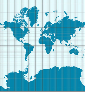 La proyecci�n de
                Mercator 04 con un mapa completa