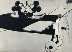 First Walt
                          Disney film with Mickey Mouse and Minnie Mouse
                          "Plane Crazy", silent film, 1928.