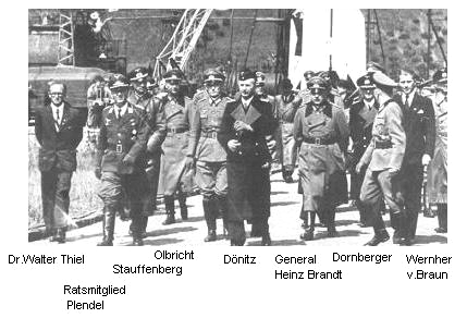 26 May 1943: VIP meeting at
                              Peenemünde with Wernher von Braun for the
                              V2 rocket.