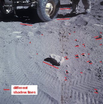 Apollo 16, photo no.
                                    AS16-110-18660: Astronaut Duke at
                                    the "Lunar Rover Vehicle"
                                    (LRV), chaos of shadows