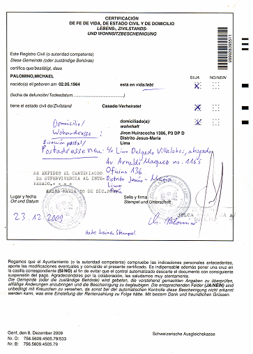 Existenzbest�tigung f�r die
                          IV-Kasse Genf (02)