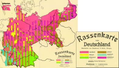 Hans F. K. G�nther: Race map for
                            Germany of 1930