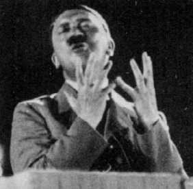 Hitler-Rede, Hände oben,
                                    Redeprobe