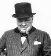 Churchill mit Hut und Zigarre