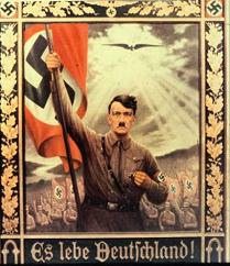 Plakat im 3R mit Hitler und
                                    "Lang lebe Deutschland",
                                    1936 ca.