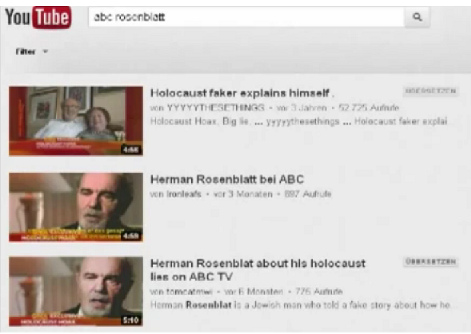 Videos: Holocaust lies of
                Rosenblat family