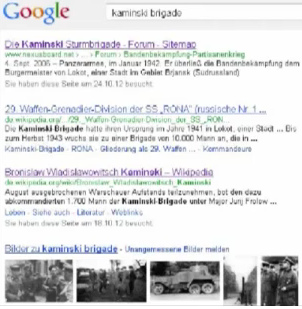B�squeda en google sobre
                brigada de Kaminski