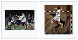 Handball und Fotos zur Ablenkung