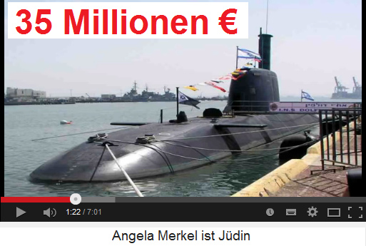 Die zionistische Mossad-Regierung
                          Merkel verschenkt U-Boote vom Typ
                          "Delphin" an das zionistische
                          [Moses-Fantasie]-Israel - bezahlt vom
                          deutschen Steuerzahler fr je 35 Millionen
                          Euro
