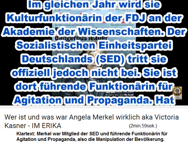 Bundeskanzlerin Merkel war SED-Mitglied und
                    Funktion�rin f�r Agitation und Propaganda