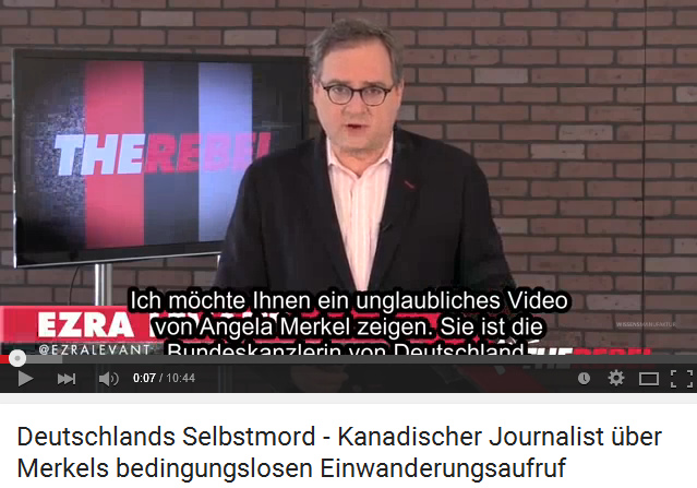 Video von Ezra Isaac Levant
                  �ber die kriminelle Zionistin Merkel: Merkel l�sst
                  alle rein und begeht nationalen Selbstmord - 18.
                  September 2015