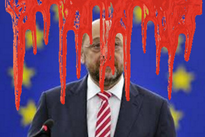 EU-Schulz mit Blut an den H�nden, denn er
                        verniedlicht Krieg und Terror