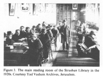 Encyclopaedia Judaica (1971): Vilna, vol.16, col.
                141-142, photo 3: the main reading room of the Strashun
                Library in the 1920s. Courtesy Yad Vashem Archives,
                Jerusalem