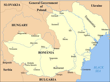 Karte von Rum�nien 1941-1944 mit Transnistrien