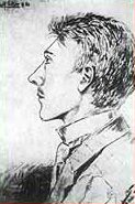 Adolf Hitler, profile, drawing of a
                              schoolmate in 1907 appr., other web sites
                              indicate that this would be a self
                              portrait