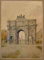 Acuarela de Hitler: arco de
                    triunfo en M�nich 1913 apr.