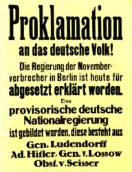 Proclamation of Hitler and
                                      Ludendorf of 1923