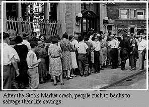 Stock market crash of 1929, standing in
                            queue before the banks